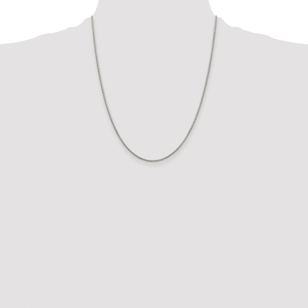 Sterling Silver Rhodium-plated 1.35mm 8 Sided Box Chain