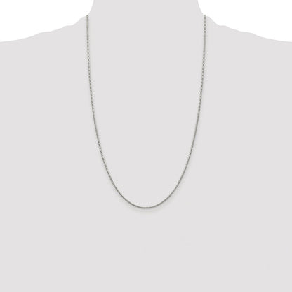 Sterling Silver Rhodium-plated 1.35mm 8 Sided Box Chain