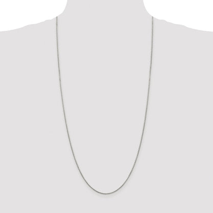 Sterling Silver Rhodium-plated 1.35mm 8 Sided Box Chain