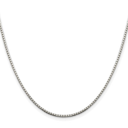 Sterling Silver Rhodium-plated 1.5mm 8 Sided Box Chain