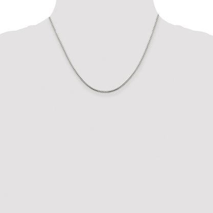Sterling Silver Rhodium-plated 1.5mm 8 Sided Box Chain