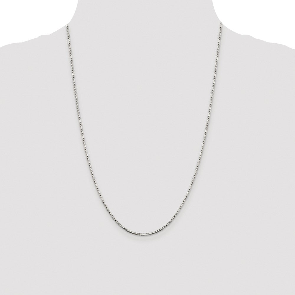 Sterling Silver Rhodium-plated 1.5mm 8 Sided Box Chain