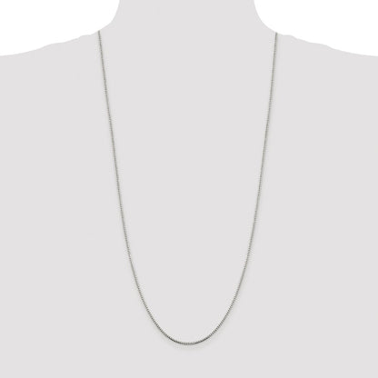 Sterling Silver Rhodium-plated 1.5mm 8 Sided Box Chain