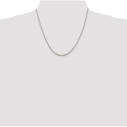 Sterling Silver 1.7mm 8 Sided Box Chain