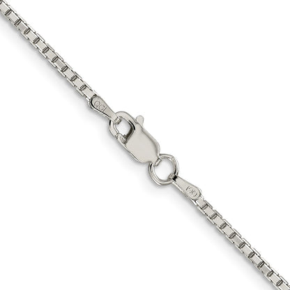 Sterling Silver Rhodium-plated 1.7mm 8 Sided Mirror Box Chain