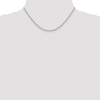 Sterling Silver Rhodium-plated 1.7mm 8 Sided Mirror Box Chain