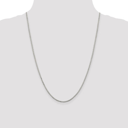 Sterling Silver Rhodium-plated 1.7mm 8 Sided Mirror Box Chain