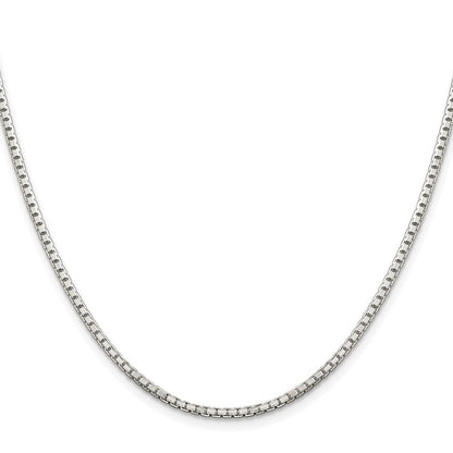 Sterling Silver Rhodium-plated 2mm 8 Sided Box Chain