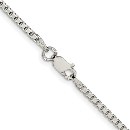 Sterling Silver Rhodium-plated 2mm 8 Sided Box Chain