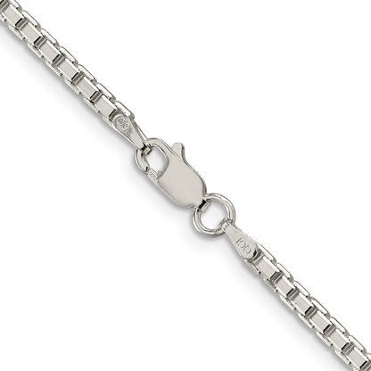 Sterling Silver 2.5mm 8 Sided Box Chain