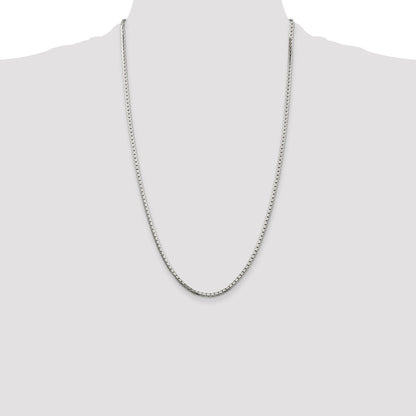 Sterling Silver 2.5mm 8 Sided Box Chain