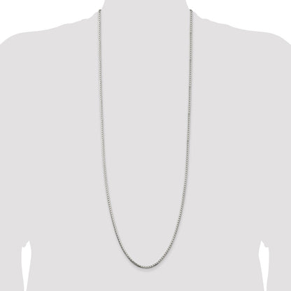 Sterling Silver 2.5mm 8 Sided Box Chain