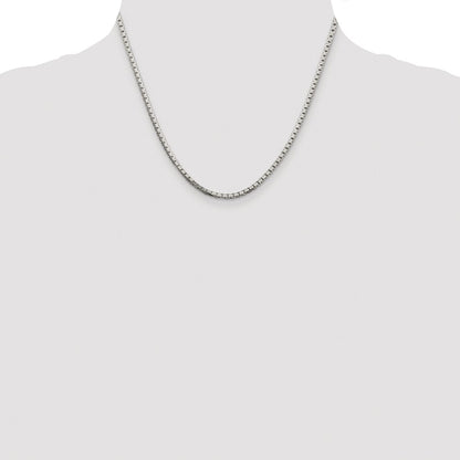 Sterling Silver Rhodium-plated 2.5mm 8 Sided Box Chain