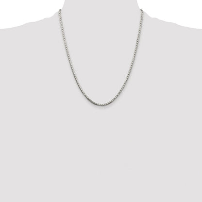Sterling Silver Rhodium-plated 2.5mm 8 Sided Box Chain
