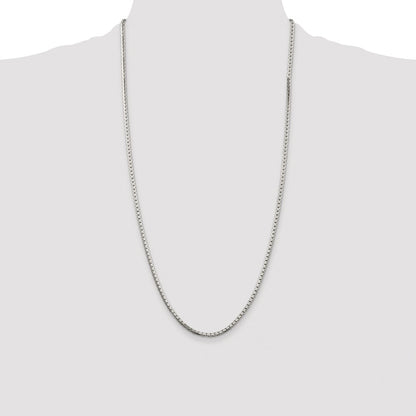 Sterling Silver Rhodium-plated 2.5mm 8 Sided Box Chain