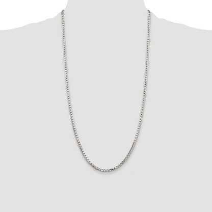 Sterling Silver Rhodium-plated 2.9mm 8 Sided Box Chain