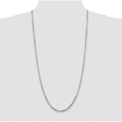 Sterling Silver Rhodium-plated 2.9mm 8 Sided Box Chain