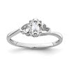 Sterling Silver Rhodium-plated White Topaz Ring