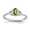 Sterling Silver Rhodium-plated Peridot Ring