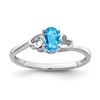 Sterling Silver Rhodium-plated Light Swiss Blue Topaz Ring