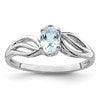 Sterling Silver Rhodium-plated Aquamarine Ring