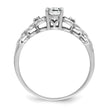 Sterling Silver Rhodium-plated White Topaz & Diam. Ring