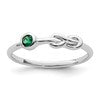 Sterling Silver Rhodium-plated Polished Infinity Lab Created Emerald Ring