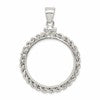 Wideband Distinguished Coin Jewelry Sterling Silver Polished Rope 26.4 x 1.8mm Susan B. Anthony Screw Top Coin Bezel Pendant