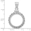 Wideband Distinguished Coin Jewelry Sterling Silver Polished Rope 18 x 1.2mm $0.10 Screw Top Coin Bezel Pendant