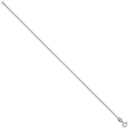 Sterling Silver .9mm Box Chain Anklet