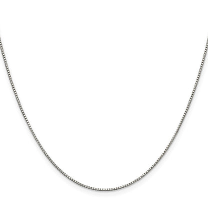 Sterling Silver Rhodium-plated .9mm Box Chain with a 4 inch extention
