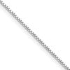 Sterling Silver Rhodium-plated .9mm Box Chain with a 2 inch extention