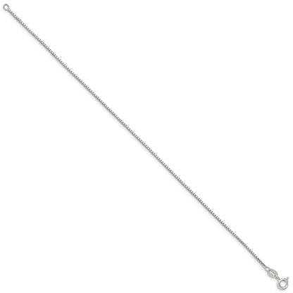Sterling Silver 1.1mm Box Chain Anklet