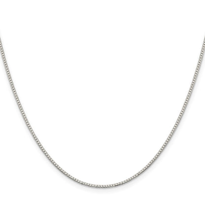 Sterling Silver Rhodium-plated 1.1mm Box Chain