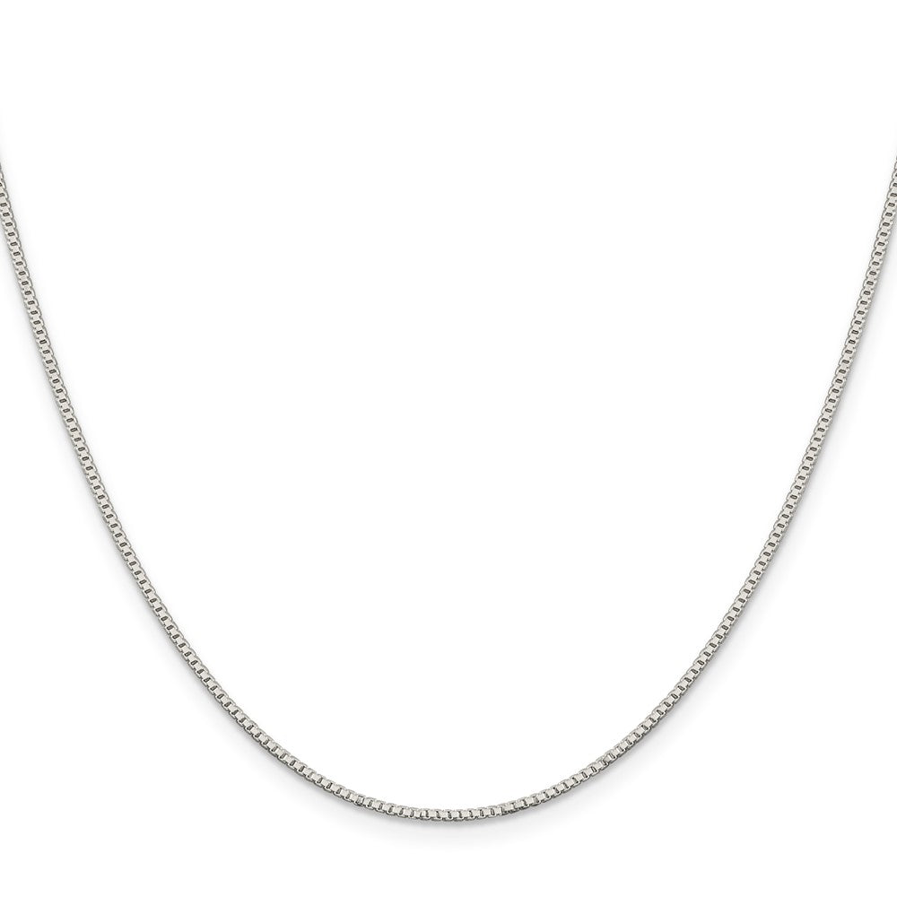 Sterling Silver Rhodium-plated 1.1mm Box Chain w/4in ext.