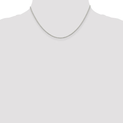 Sterling Silver Rhodium-plated 1.1mm Box Chain