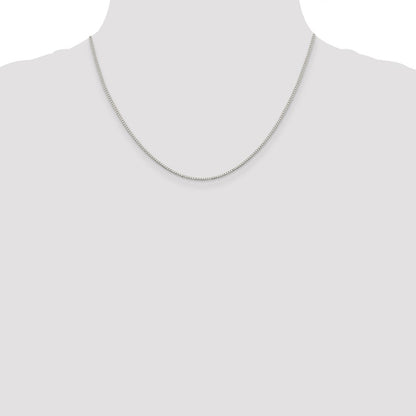 Sterling Silver Rhodium-plated 1.1mm Box Chain w/2in ext.