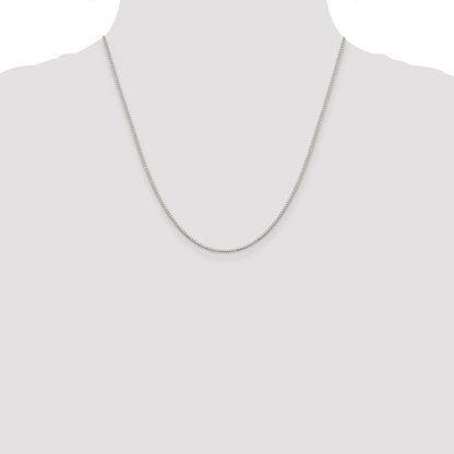 Sterling Silver Rhodium-plated 1.1mm Box Chain