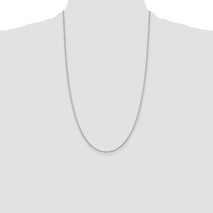 Sterling Silver Rhodium-plated 1.1mm Box Chain