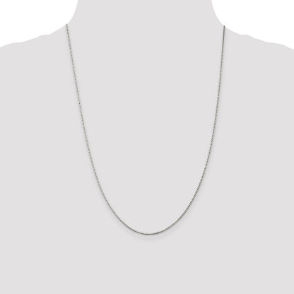 Sterling Silver Rhodium-plated 1.25mm Box Chain