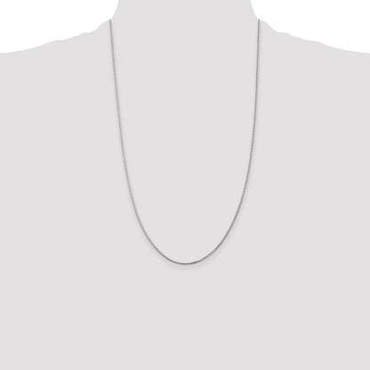 Sterling Silver Rhodium-plated 1.25mm Box Chain
