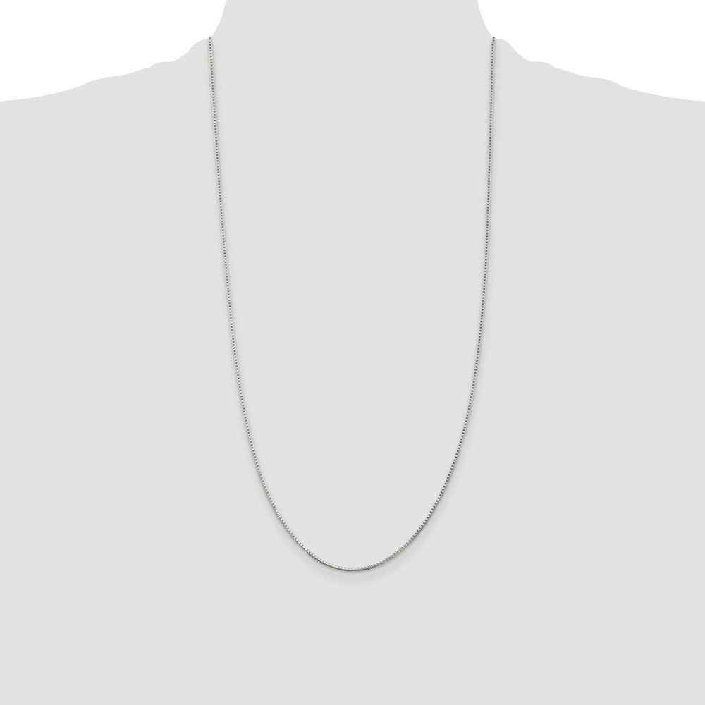 Sterling Silver Rhodium-plated 1.25mm Box Chain