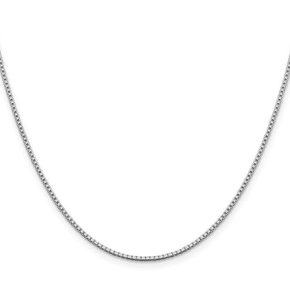 Sterling Silver Rhodium-plated 1.4mm Box Chain w/4in ext.