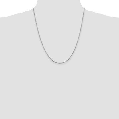 Sterling Silver Rhodium-plated 1.4mm Box Chain w/4in ext.
