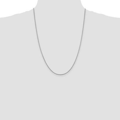 Sterling Silver Rhodium-plated 1.4mm Box Chain