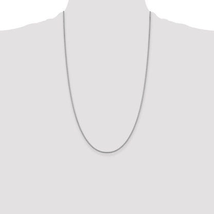 Sterling Silver Rhodium-plated 1.4mm Box Chain