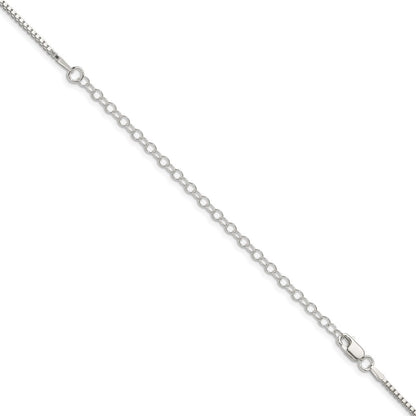 Sterling Silver 1.5mm Box Chain w/4in ext.