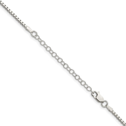 Sterling Silver 1.75mm Box Chain w/2in ext.