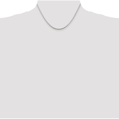 Sterling Silver Rhodium-plated 1.75mm Box Chain