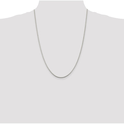 Sterling Silver Rhodium-plated 1.75mm Box Chain
